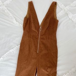 Corduroy Zip-up Jumpsuit boot cut forever 21